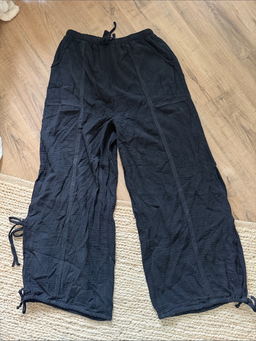 Stitch + Feather Black Pull-On Wide Leg Bottoms